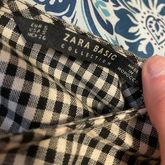 ZARA Gingham Checkered Loose Dress - Picture 3 of 5